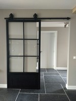 Portes Crittall en acier forgé français, grille de fenêtre en fer forgé, cloison en verre moderne insonorisée pour salon et chambre