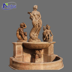 Gran decoración de jardín, talla de piedra, <span class=keywords><strong>estatuas</strong></span> de mujer romana, escultura de Ángel de mármol blanco, fuente de nivel para cuadrado - Product Image 3