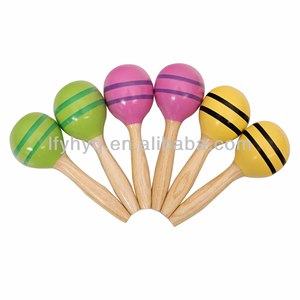 2018 en gros musique percussion coloré maracas en bois pour enfants - Product Image 1
