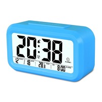 Réveil numérique populaire avec écran LCD transparent, veilleuse et fonction snooze pour enfants