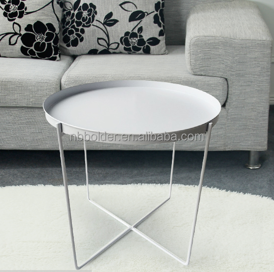 Moderne conception ronde en métal café table d'appoint pour la maison decer mini meubles