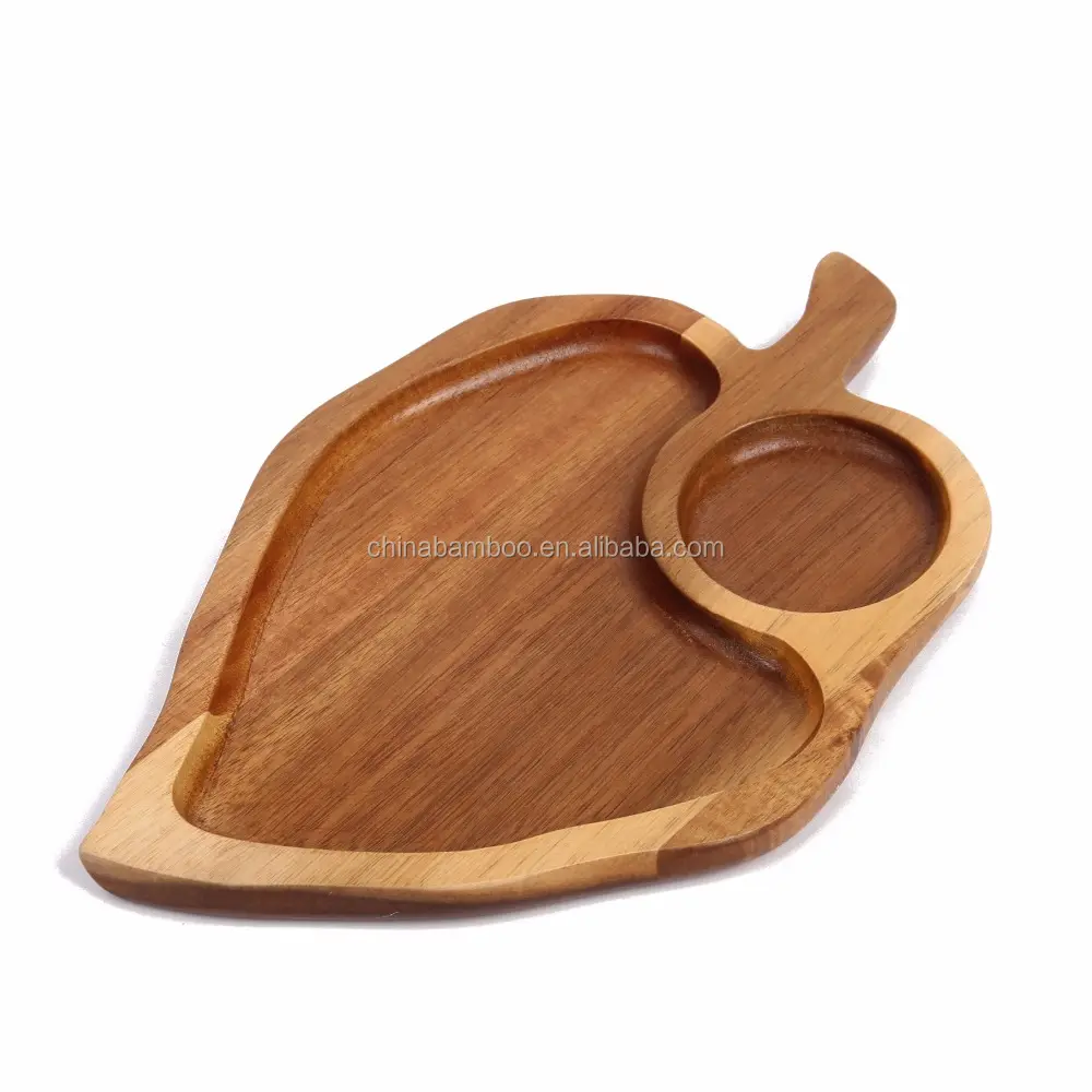 Plato de madera de bambú ecológico para bebé, Plato cuadrado con forma de Animal Natural impreso personalizado, platos de bambú para comida de frutas para niños