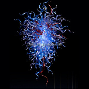 Venta caliente soplado arte color azul estilo de gran araña de cristal - Product Image 1