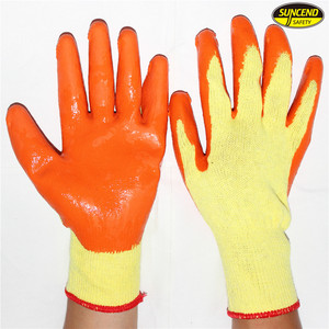 10 jauge coton lisse rouge gants de travail enduits de latex pour la Corée - Product Image 2