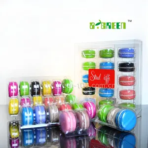 Boîte blister plastique transparente et personnalisée, boîtes d'emballage de macarons français, vente en gros, 50 pièces