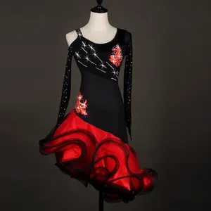 Vestidos de salón y baile latino para mujer, vestido de baile de competición