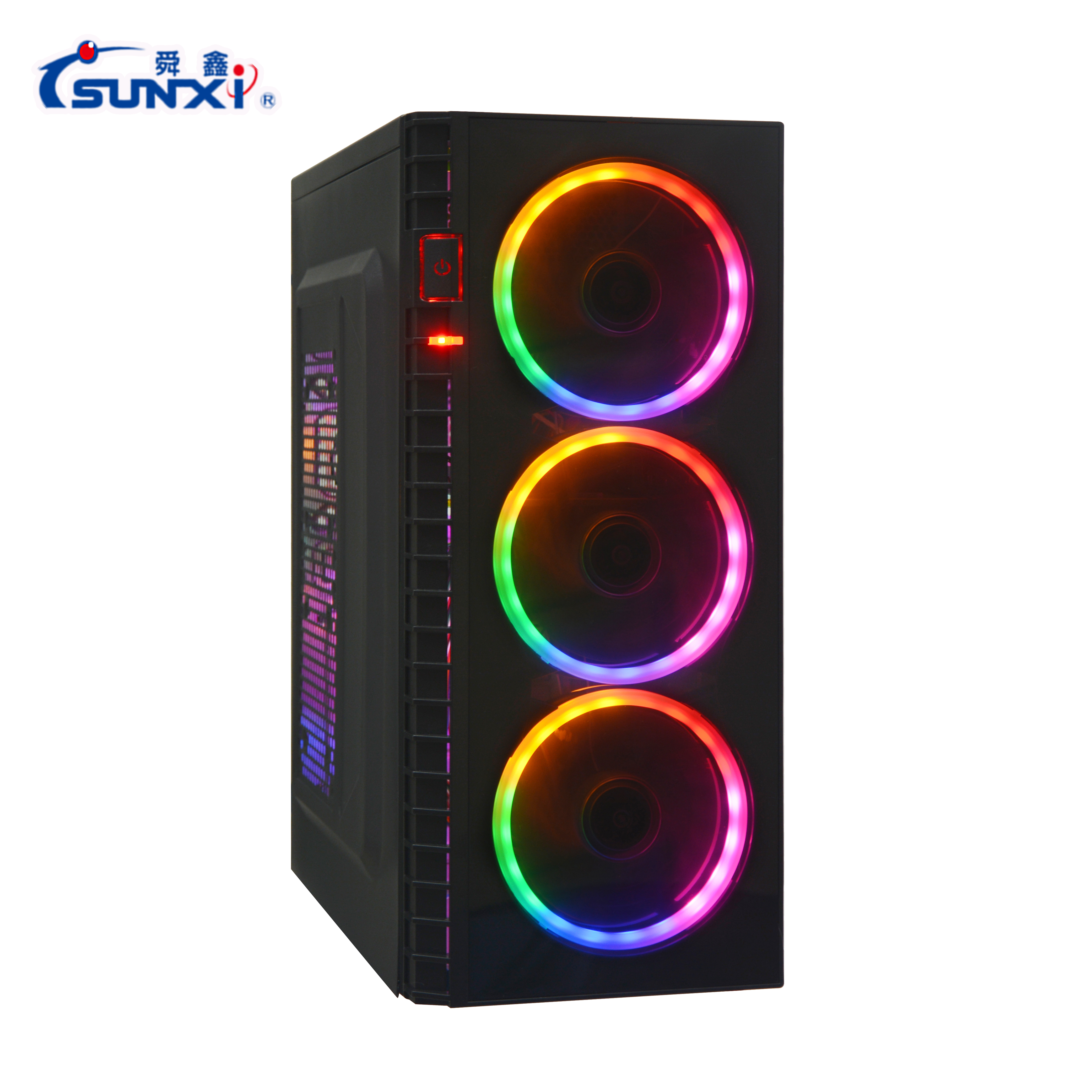 17 лет, будьте уверены в покупке! Цветное производство оргстекло ЦП rgb Вентилятор Кулер master led игровой компьютер чехол, Модель No:SX-C3131