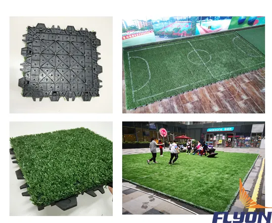 2024 Non-infill Portable Interlock Artificial Fustal Grass Indoor and Outdoor Artificial Turf Cesped Artificial