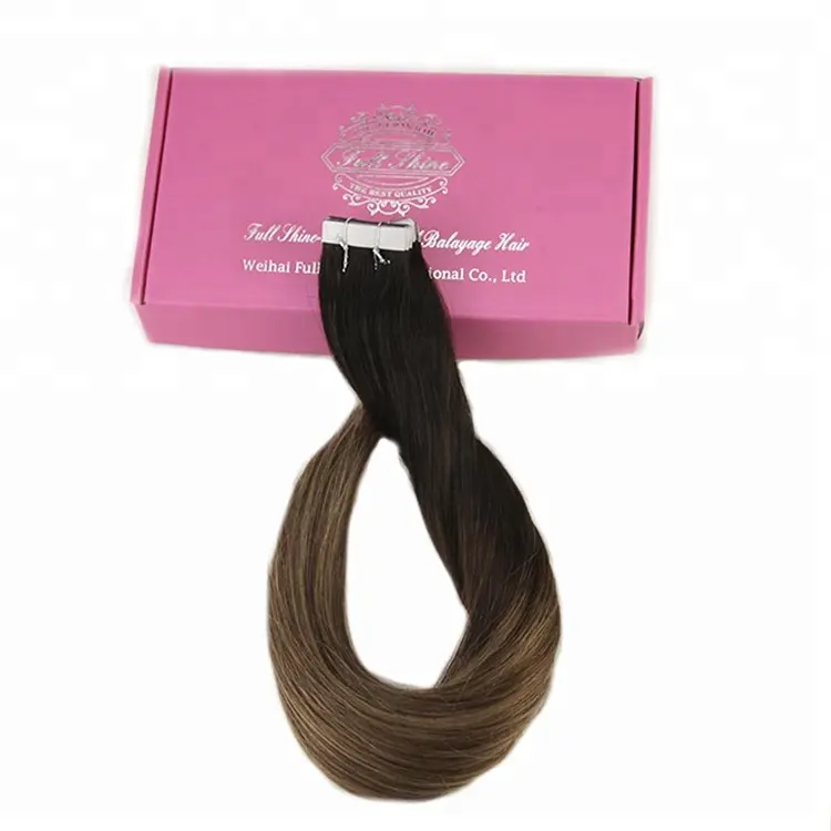 Groothandel Bundel Cuticula Uitgelijnd Haar Vendor 10A Grade Ombre Tape Hair Extension Two Tone Kleur Haar