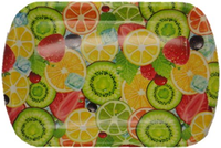 Durable bonne qualité ensemble de salle à manger plateau rectangulaire personnalisé en plastique plaque de fruits et de fleurs plateau de service