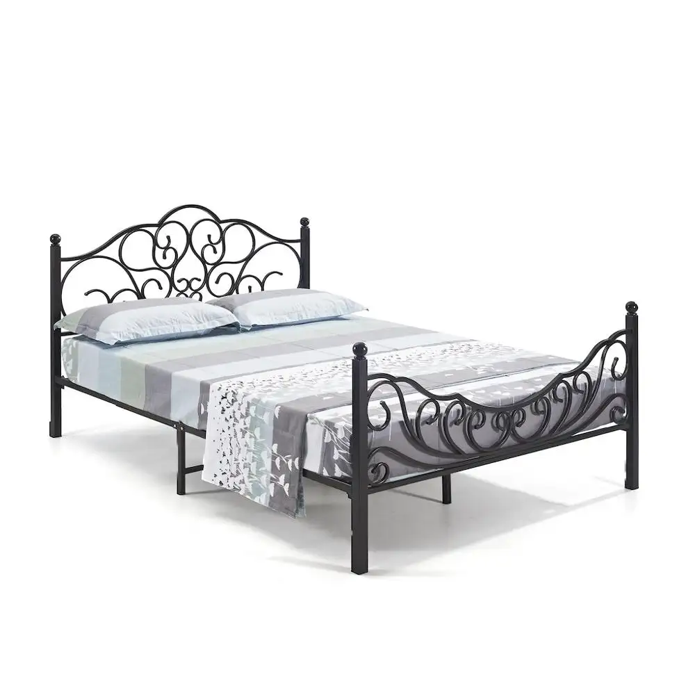 Metal Queen Bed Simple Modern Double Bed Double Antique真鍮ロックスラット金属ベッドQ007