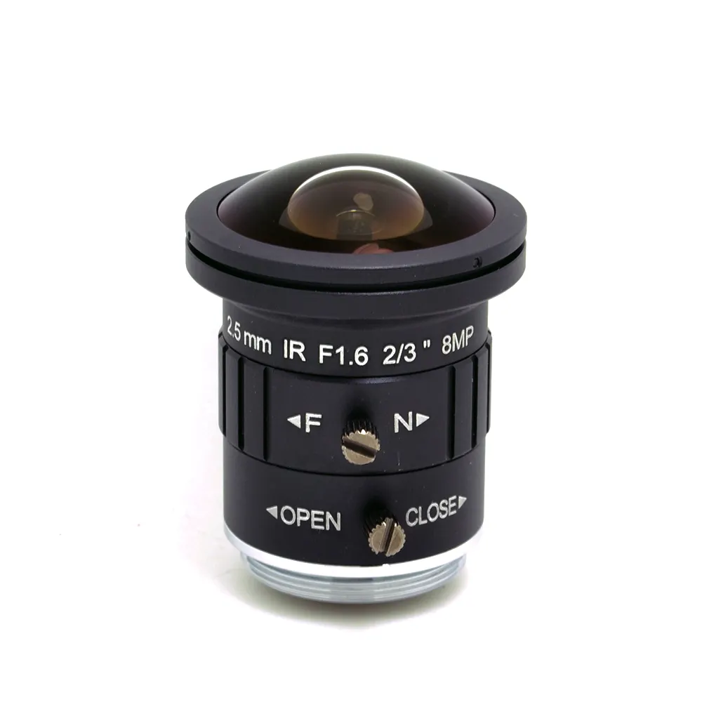 2.5mm 190 degree 8mp 2/3" F1.6 CCTV Fixed Iris IR Infrared CS Mount Fisheye Lens For Security CCTV ip Camera SL-0105