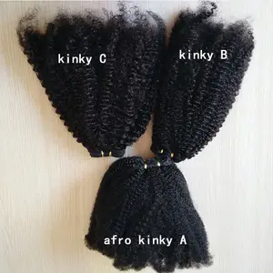 2020 Fabriek Groothandel Drop Verzending Shoraw Mongoolse 4c Afro Kinky Krullend Menselijk Haar Weave