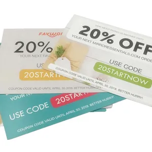 Aangepaste Coupon Inserts Gedrukte Kaarten Kaart Papier Groothandel Art Papier Poster Offset Papier & Karton Vernissen