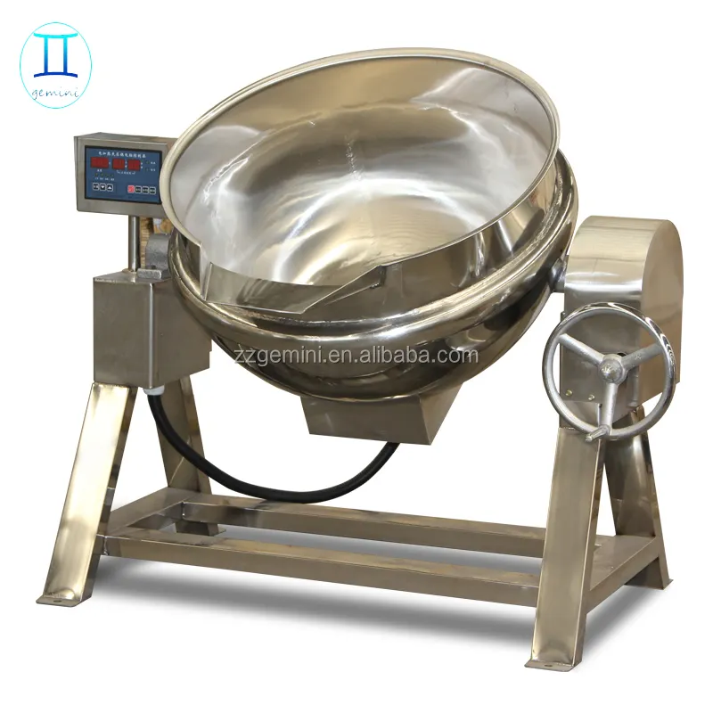 electric commercial steam heating soup boiling jacketed pot 400L vessel sauce cooking tank kettle tilt dish cooker