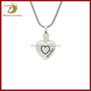 Acero Inoxidable al por mayor Del Corazón Joyas Cremación Colgante Grabado Libre Hermano Palabra - Product Image 1