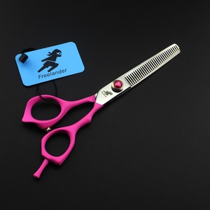 6.0 pouces Freelander élastique rose poignée ciseaux de coiffure ciseaux De Coiffeur Plat cisailles Liu Hai ciseaux Dents ciseaux Mince - Product Image 2