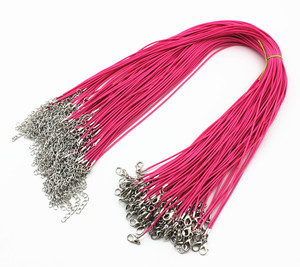 DIY colorido barato cera algodón cordón collar cadena broche de langosta cuerda encerado cuero cordón colgante cordones collar - Product Image 2
