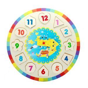 Apprentissage de <span class=keywords><strong>l</strong></span>'<span class=keywords><strong>heure</strong></span>, enseignement, jouet en bois, horloge pour enfants - Product Image 3