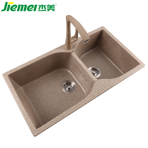 Pago L/C doble tazón orden grande temperatura resistente cocina fregaderos con compuesto material de granito - Product Image 1