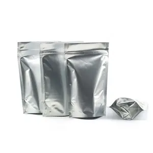 Bolsas de aluminio plateadas para envasado de aperitivos, selladas con calor, para supermercado