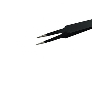 Pinset <span class=keywords><strong>ESD</strong></span> Alat Perbaikan Elektronik, Penjepit Bulu Mata Stainless Steel 14 <span class=keywords><strong>ESD</strong></span> Hitam