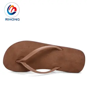 Mais recente design personalizado cor lisa marrom confortável eva pantufas de borracha banguela