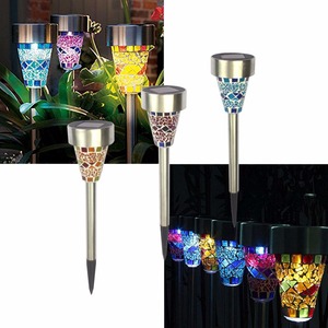 Luz de pasarela LED <span class=keywords><strong>solar</strong></span> de mosaico y acero inoxidable, luz de paisaje de césped y jardín de vidrio <span class=keywords><strong>solar</strong></span> nominal <span class=keywords><strong>IP65</strong></span> - Product Image 5