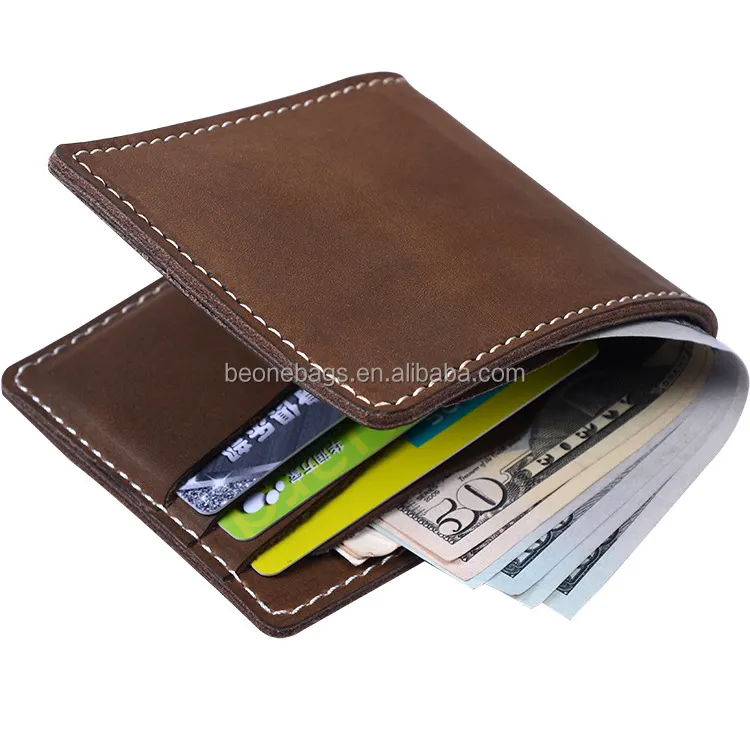 Carteira masculina de couro legítimo, carteira masculina com capacidade extra, espaços de crédito e bolso para dinheiro