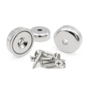 Powerful pull force Round pot magnet neodymium base magnet with screw