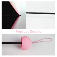 Parapluie de poche mini pliable en trois sections, imperméable, pour le camping, manuel, en alliage d'aluminium, blanc et noir, pour adultes
