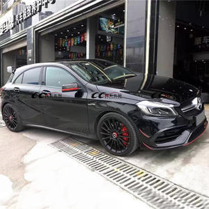 Hermoso Kit de cuerpo de fibra de carbono para Mercedes Benz W117 <span class=keywords><strong>A45AMG</strong></span> labio delantero difusor trasero faldas laterales delantero Canards Facelift - Product Image 4