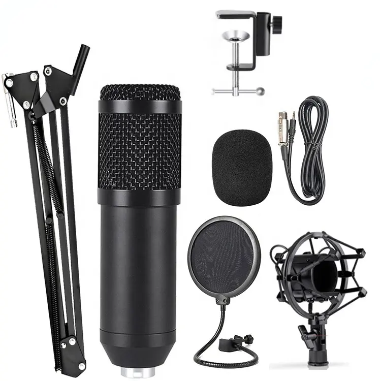 Professional Condenser Microphone Sound Recording BM-800 with Shock Mount BM-800 for Radio Braodcasting Singing Conde