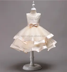 Baru Fashion DIY Beads Gaun Pesta Ulang Tahun Pernikahan Putri Bayi Gadis Pakaian Anak-anak Gadis Gaun