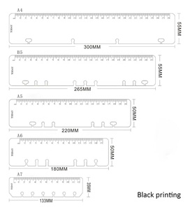ไม้บรรทัดพลาสติก PP แบบด้าน ขนาด A5/A6/A7/A4/B5  6 ห่วง/4 ห่วง/9 ห่วง อุปกรณ์ตกแต่งสมุดแพลนเนอร์  ฟอยล์สีทอง ขายส่ง/สั่งทำ - Product Image 6
