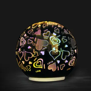 High quality wholesale 3D hand blown glass ball with led lights