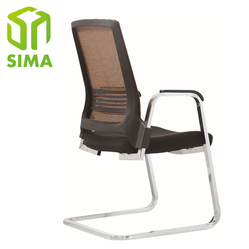 Full mesh back chrome sled base used guest chair conference