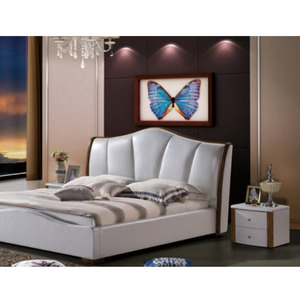 Lit en cuir blanc crème <span class=keywords><strong>de</strong></span> style royal français moderne <span class=keywords><strong>de</strong></span> luxe, taille king et queen, meubles <span class=keywords><strong>de</strong></span> chambre à coucher - Product Image 4