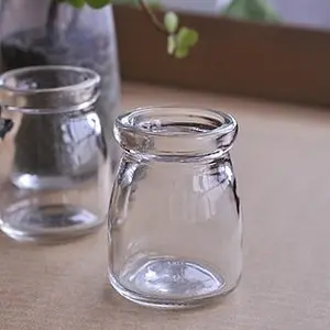 食品、ジャム、プリン、ヨーグルト用のコルク付き100ml透明食品グレードのガラス瓶