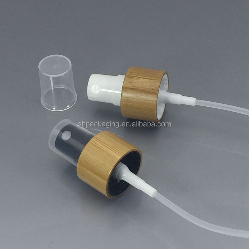 wooden bamboo cosmetic packaging 20/410 bamboo plastic pump spray