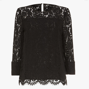 Stile occidentale classico girocollo elegante <span class=keywords><strong>nero</strong></span> delle donne camicetta di <span class=keywords><strong>pizzo</strong></span> - Product Image 4