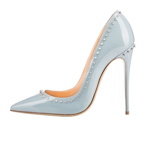 <span class=keywords><strong>Zapatos</strong></span> <span class=keywords><strong>de</strong></span> tacón alto <span class=keywords><strong>de</strong></span> <span class=keywords><strong>charol</strong></span> <span class=keywords><strong>de</strong></span> 12cm con remaches para mujer, lo último en <span class=keywords><strong>zapatos</strong></span> <span class=keywords><strong>de</strong></span> oficina para mujer, <span class=keywords><strong>zapatos</strong></span> <span class=keywords><strong>de</strong></span> tacón para mujer - Product Image 3