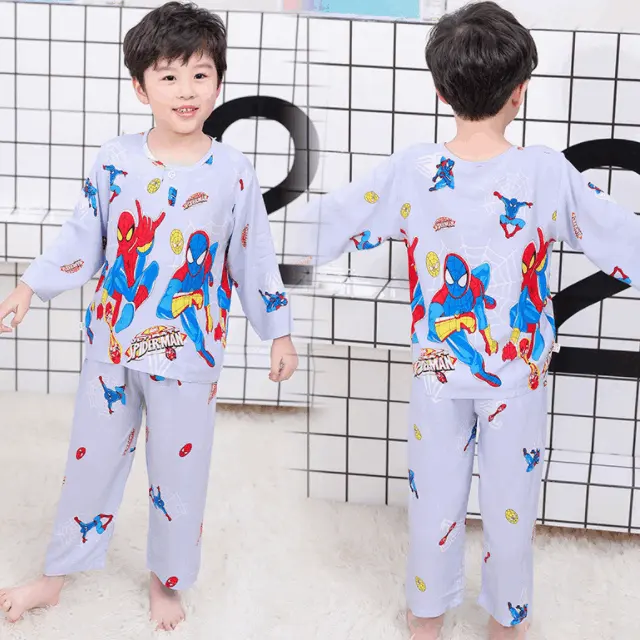 Shan-S Toddler Kids Boys Girls Long Sleeve Pajamas Outfit Set Button-Down Shirts Pant Pjs Sleepwear Homewear Loungewear 