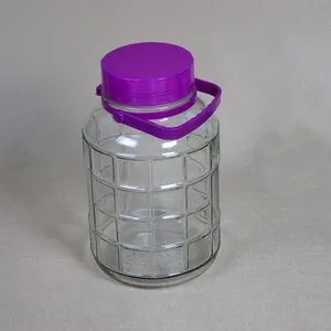 5L 5000ml large glass pickle storage jar with cap for sale