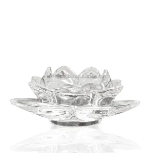 Оптовая продажа, подсвечник в виде цветка лотоса с прозрачными кристаллами для украшения