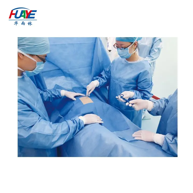 blue green colour SMS non woven fabric for surgical gown