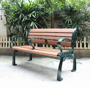 Recycled <strong>Plastic</strong> and Cast Aluminum Park <strong>Bench</strong> with Intermediate Armrest - Product Image 2