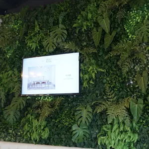 Parede artificial de plantas, novo design personalizado de parede estilo da selva vertical plantas penduradas na parede planta verde grama para decoração de casa