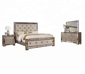 <strong>Mirrored</strong> <strong>Bedroom</strong> <strong>Set</strong> with Nibar Furnitureing Table Luxury Design <strong>Bedroom</strong> <strong>Furniture</strong> Wood Modern American Style Wooden Beds 5 <strong>Sets</strong> - Product Image 1