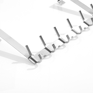 Over the Door <strong>Hook</strong> Horizontal 6 <strong>Hook</strong> Rack Hanger <strong>Towel</strong> and Clothing Hanger Stainless Steel Storage Overdoor <strong>Hook</strong> - Product Image 2